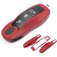 Bordeaux Red Key Fob Cover Compatible with Porsche Key Shell Key Fob Shell Replacement Compatible wi