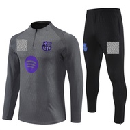 Player Version 2025-2026 Barca Sweatshirt Man Long Sleeves Tracksuits Grey Sportswear + Long Pants