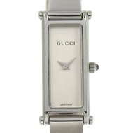 二手 Gucci 1500L 不鏽鋼石英錶，附模擬顯示和銀色錶盤，適合女士。