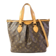 LOUIS VUITTON Monogram Palermo PM金扣手挽肩背兩用袋棕色
