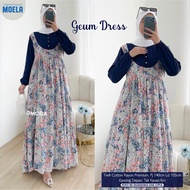 gamis midi dress motif rety giva nesy bilona geum ld 105-110 pj 125-140 by original moela berlabel