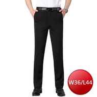 Stretch Fold Line Men's Suit Pants-Black (W36/L44) [Big Buyer]