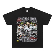 Cetakan Rajah Son Heung-Min Lengan Pendek Son Heung-min Tee American Loose Vintage Cotton T-shirt Be