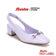 Bata บาจา Red Label รองเท้าแบบสวมรัดส้น เปิดส้น ดีไซน์หรู สวมใส่ง่ายรองรับน้ำหนักเท้า สูง 1.5 นิ้ว สำหรับผู้หญิง สีม่วง รหัส 6609364