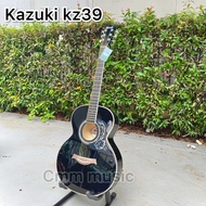 Kazuki kz-39 กีต้าร์โปร่ง ทรงom ขนาด39นิ้ว งานเคลือบเงา ส่งไว รับประกันการขนส่ง มีอุปกรณ์กีตาร์แถมให