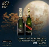 Lanson black label Brut NV + GH Mumm Grand cordon