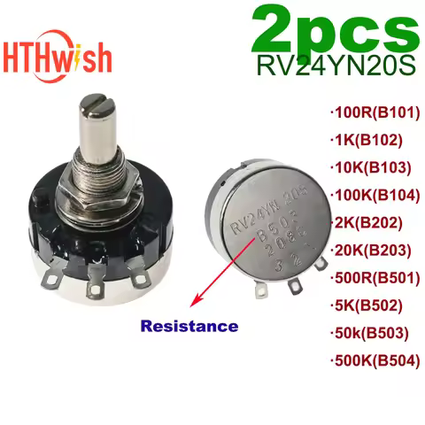 2PCS RV24YN20S Potentiometers 1K 2K 5K 10K 20K 50k 100K 100R 500K 500R RV24YN20 B101 B102 B103 B104 