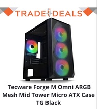 Tecware Forge M Omni ARGB Mesh Mid Tower Micro ATX Case TG Black/White