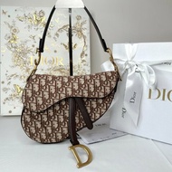DIOR Saddle棕色緹花馬鞍包