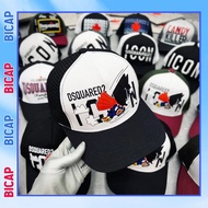 DSQUARED2 Men's and Women's Fashion Button Buckle Baseball Cap, Dsquared2 khaki mesh hat with cool f