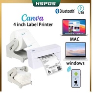 110mm Thermal Shipping 4x6 BT Label Barcode Printer USB Bluetooth Interface for Win IOS K38