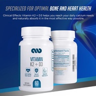 Vitamin K2+D3- K2+D3 supplements contain pepper extract and calcium supporting bone and heart health