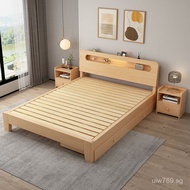 Single Bed Master Bedroom Double Bed1.5Modern Minimalist Household Rice for Rental Apartments1.8Larg