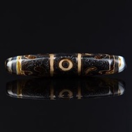 玉髓蝕刻蓮師法帽天珠/ 古珠