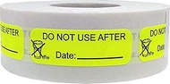 Fluorescent Yellow with Black Do Not Use After Stickers, 0.5 x 1.5 Inches in Size, 500 Labels on a R