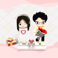 情侶紀念禮物結婚禮物訂製可愛積木公仔積木玩具訂製積木人像