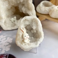 願望天使~精品級摩洛哥白水晶晶洞(G)附底座(無燈座)