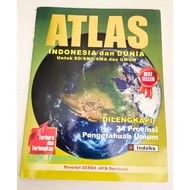 Atlas of Indonesia and the World, size 31x24cm for elementary/middle/high school and general, conten
