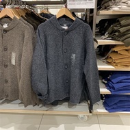 Uniqlo phòng thử đồ 2022 mùa thu và mùa đông Áo cardigan dài tay dáng rộng đa năng cổ điển đôi nam n