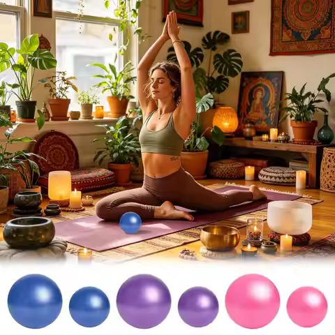 Yoga Ball 5.9/9.84 In PVC Balance Core Trainer Pilates Fitness Ball for Home Gym Office Yoga Studio 