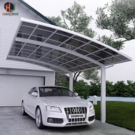 Gazebo Aluminium Tersuai Mewah Carport 2 Bahagian Luar Kereta 3x6 Luaran Kanopi Logam Bangsal Polika