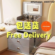🌟包送貨- 多功能梳妝台 床頭櫃 帶鏡子 梳妝鏡 化妝品收納櫃 大容量儲物凳 化妝枱 臥室床頭櫃 床頭儲物櫃 收納櫃 桌椅組合 化妝桌子 多尺寸選擇 全新包送貨NEW#free delivery#dr