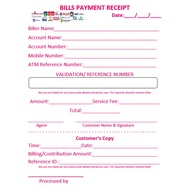 Bills Payment 100pcs/pad