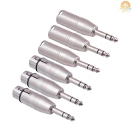 Fast Ship 6 Pack 1/4 to XLR 6.35mm Female to XLR Male and 6.35mm Male to XLR Female Adapter Zinc All