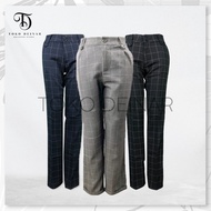 KATUN Women's Formal Long Button Waist Office Pants with Check Pattern Clana Women's Work Pants in B