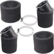 2Pcs Universal 48mm 49mm 50mm Angled Double Foam Pod Performance Air Filter Cleaner 50cc 70cc 90cc 1