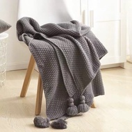 Luxury Tassel Wool Blanket / Luxury Knitted Wool Blanket