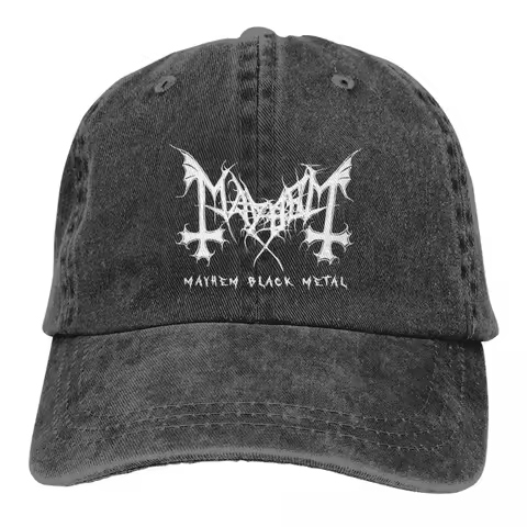 Mayhem Black Metal Band Accessories Men Women Baseball Caps Distressed Denim Caps Hat Retro Outdoor 