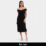 ForMe Wrap Dress for Women (Black)