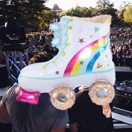 TOPABC 4/6pcs 4D Disco Air Ball, 4D Hip Hop Roller Skate Balloon Set, Inflatable Disco Ball Radio Fo