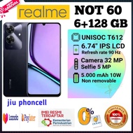 Realme Not 60 Ram 6+128 GB layar 6,7 in unisog T612 kamera 50 mp, fast charging  garansi 1 tahun res