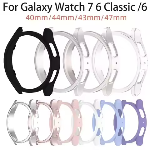 PC Case for Samsung Galaxy Watch 7 6 40 44mm Matte Cover Protective Hollow Bumper Shell for Galaxy W