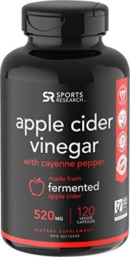 ▶$1 Shop Coupon◀  Sports Research Apple Cider Vinegar Pills with Cayenne Pepper | Made from Organic