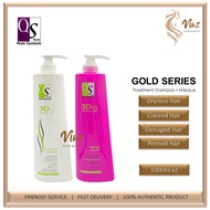 (2PCS) QS Beauty Gold Series 3D2 Treatment / 3D5 Hair Loss / 3D3 Scalp Shampoo & 3D23 1 Minute Masqu
