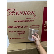 【1 Carton】Benxon capsule  PP Cup / u-cup - 16oz/500ml Capsule U Cup ( Cup Only -1000pcs)