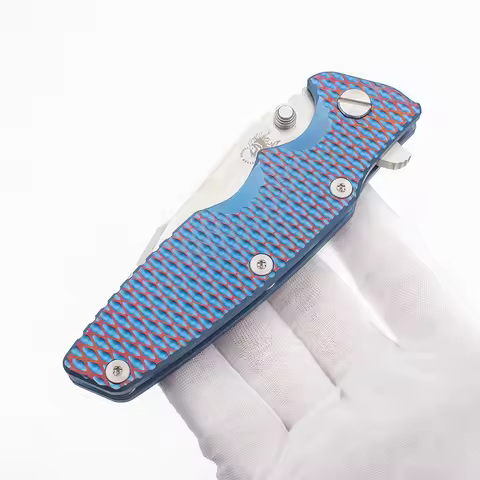 EVIL EYES Custom Folding Knife Hinderer Eklipse Handmade Brushed CPM 20CV Blade Full Ti Handle Pocke