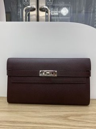Hermes kelly long wallet  馬鞍紅