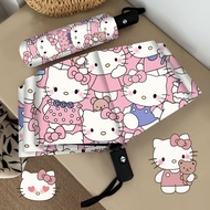 [Warehouse Ready Stock] Pink Pink kt Cat Cute Automatic Umbrella Female Strong Folding Dim Sunny Rai