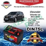 Münster Robust MF CMF DIN75 | DIN75L | 57539 (75AH) Car Battery Bateri Kereta for Chevrolet Orlando 