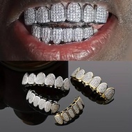 Hip Hop All-Match Braces Copper Zircon Micro-Set Real Gold Halloween Braces Exaggerated hiphopgrillz