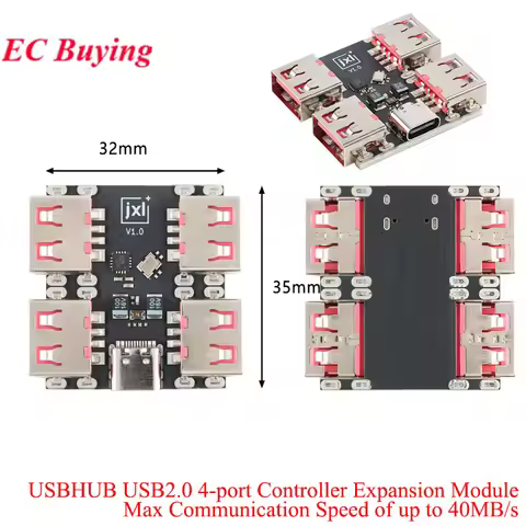1-5Pcs USBHUB USB2.0 4-port Controller Expansion Module USB 2.0 to 4 Channel Way Splitter USB-HUB Ty