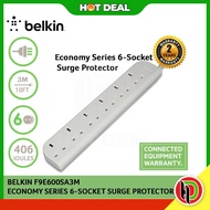 Hotdeal 6 Gang Belkin F9E600sa3M Surge Protector - 2 Years Warranty and CEW Up to RM 2500 Extension 
