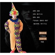 Adult Circus clown Costume Halloween Fancy Clown Men Colorful Carnival Clown Costume
