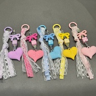 INS Cute Lace Lanyard Miu Bow Beaded Mobile Phone Charm Handbag Pendant Pendant Keychain z6DY