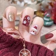 Press-on nails New Year Flashing Christmas Style Manicure Pieces Fake nails Wearing nails Cute Snowf