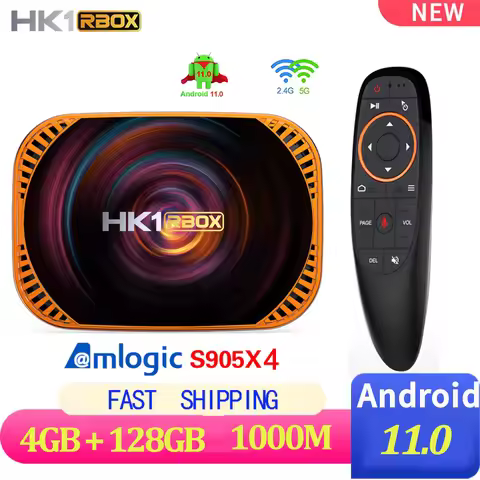 HK1 RBOX X4 Android 11 Amlogic S905X4 TV Box 2.4&5G WiFi 4G 128G 64G BT 4K 8K 3D 1000M Fast TV Recei